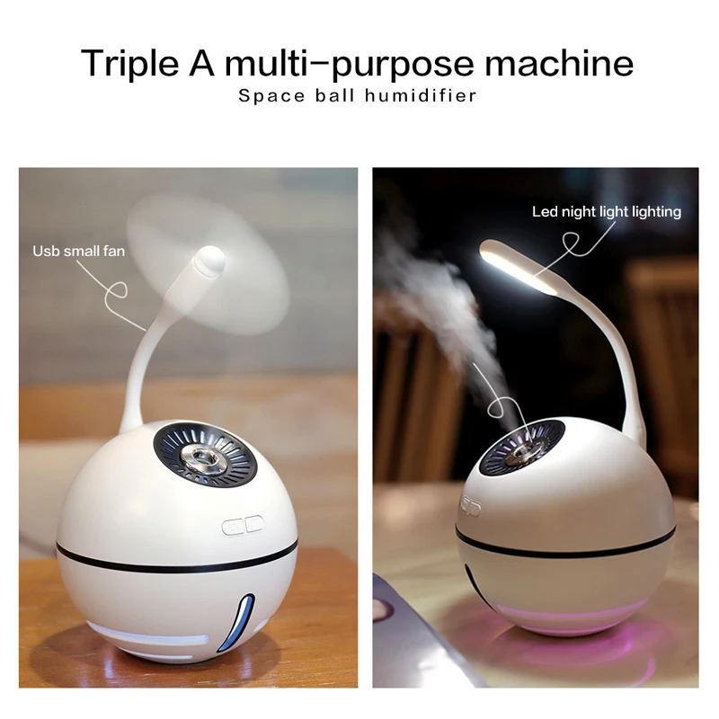 Мини увлажнитель воздуха для ароматерапии 300 мл с USB вентилясветодиодный