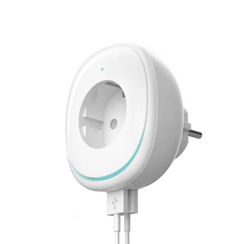 DIGOO DG-SP01 Dual USB Интерфейс штепсельная вилка европейского стандарта умная Wi-Fi розетка с светодиодный ночной Светильник APP дистанционного Управление, работает с Amazon Alexa Google