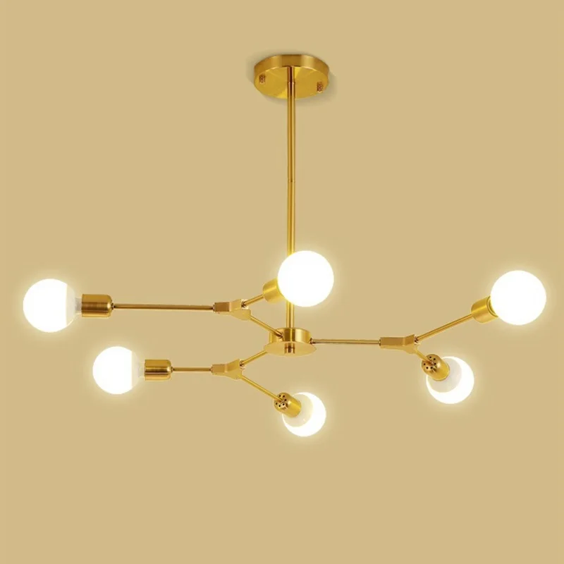 LuKLoy Post современный филиал люстра лампа золото/черный потолок гостиная столовая