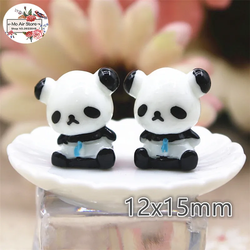 10PCS 3D panda animal Resin Flat back Cabochon Miniature craft Art Supply Decoration Charm Craft | Дом и сад