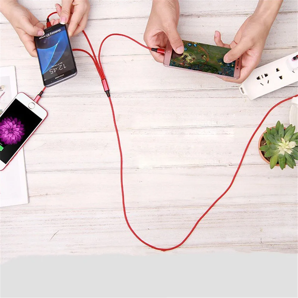NOHON 3 в 1 Micro usb type-C кабели для зарядки 8 Pin для iPhone 7 8 Plus X IOS Android для Xiaomi LG кабель для быстрой зарядки