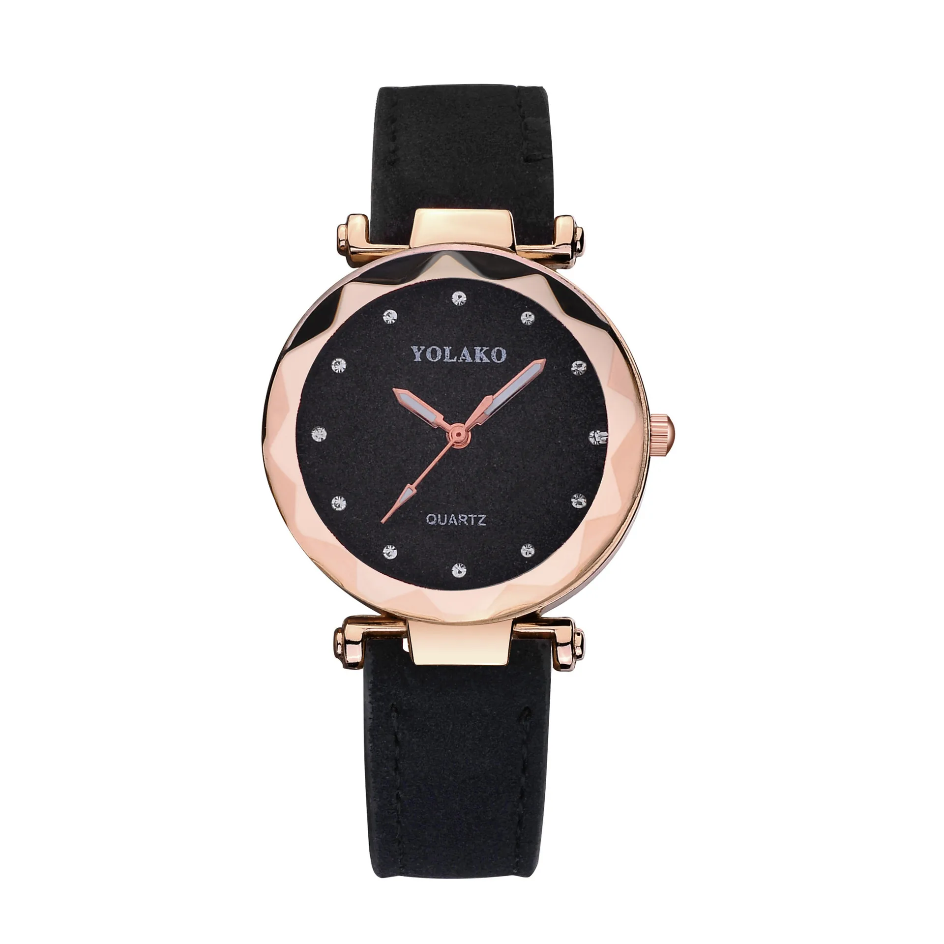 Женские наручные часы романтичные с кожаным ремешком и стразами | Наручные