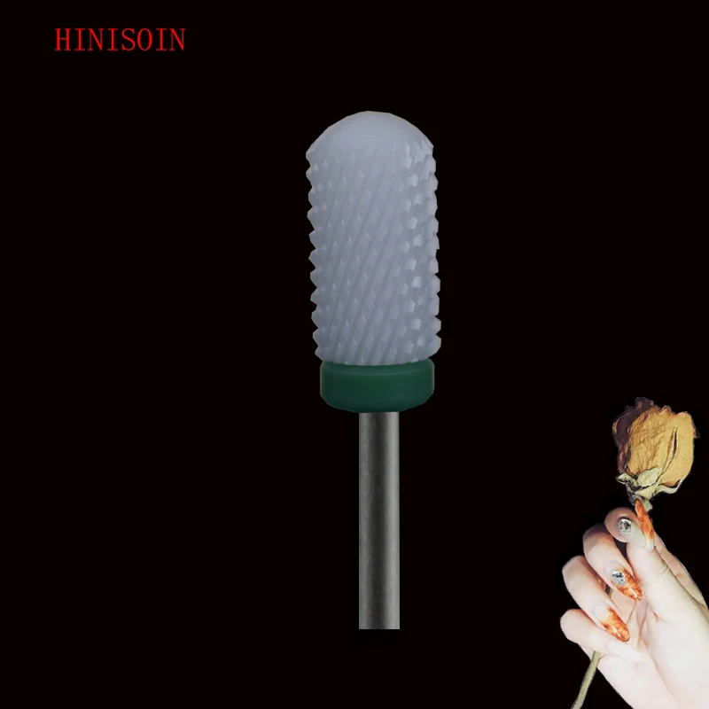 

10 pcs White Ceramic Nail Drill Bit - Large Smooth Top Bit
