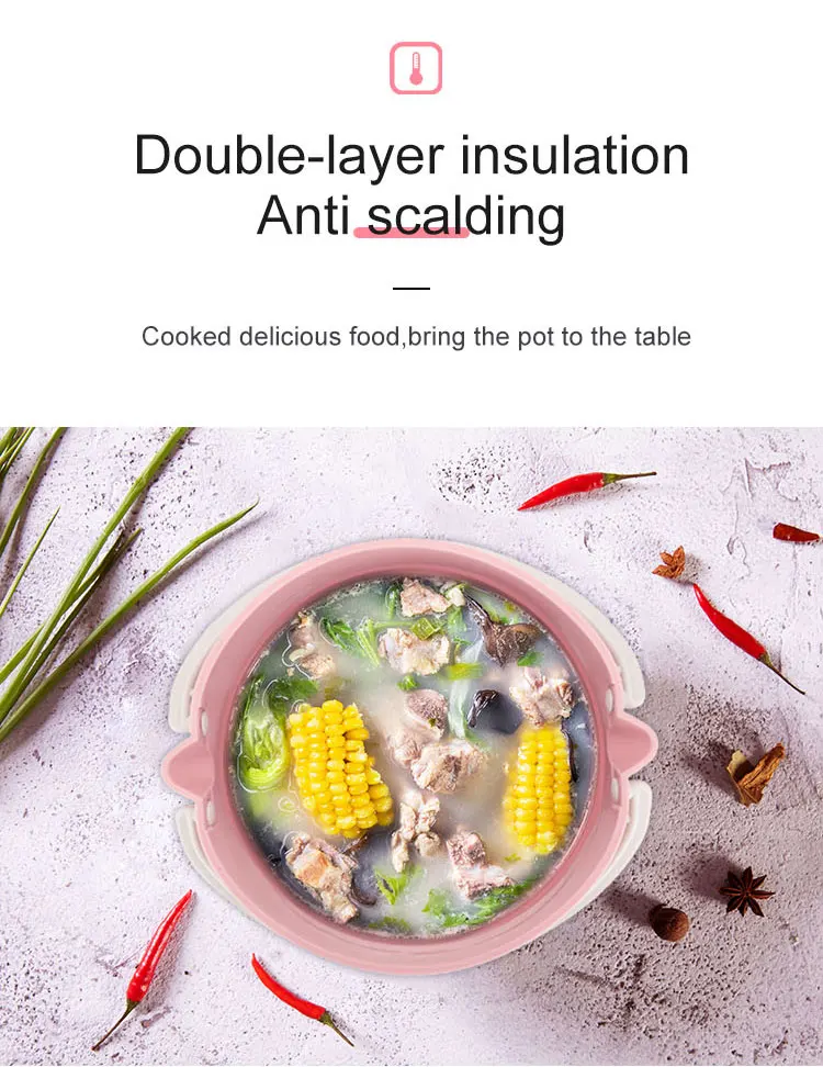 Mini Portable Foldable Electric Multifunctional Steaming Stewing Hot Pot 2 In 1 Silica Gel Saucepot Electric Kettle& Steamer