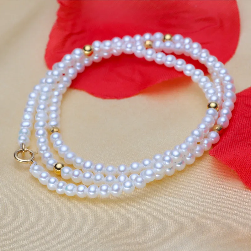 Женское ожерелье из серебра 925 пробы с натуральным пресноводным жемчугом 3