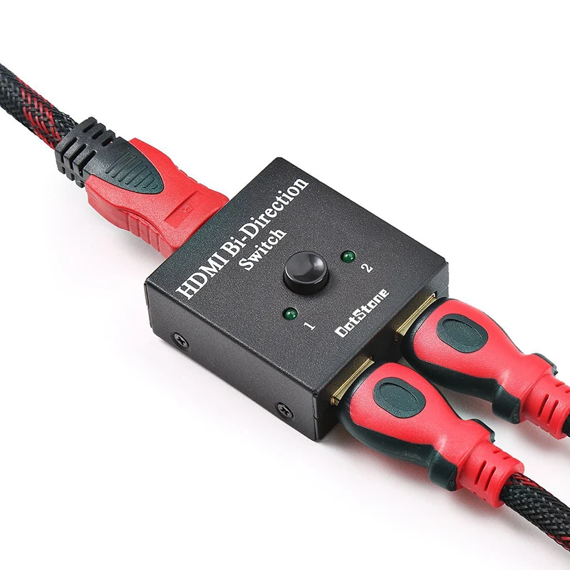 Suntaiho HDMI 2.0 Switcher 2 Ports Bi-direction Manual Switch 2x1 Switcher/1x2 Splitter1.4V Digital Supports 1080P 4K |