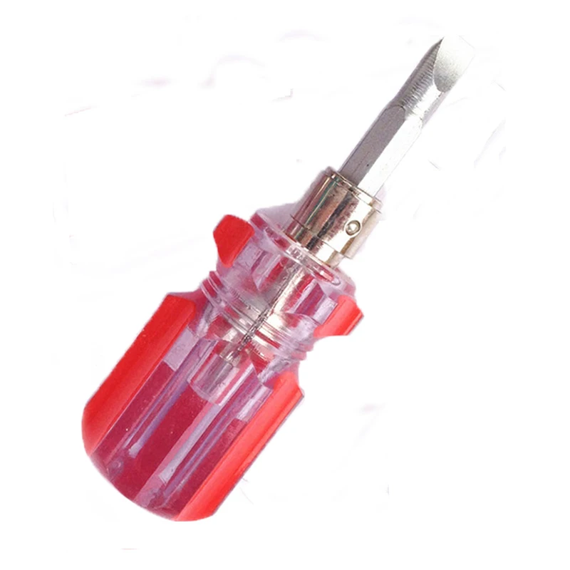 Мини двунаправленная отвертка со сменной головкой Филлипс и плоский наконечник