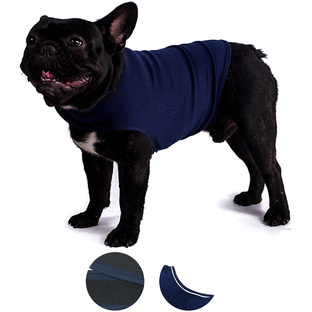 Dog Jacket Stress Relief Protection Casual Washable Cotton Blend Magic Sticker Unisex Anti-Anxiety Pet Soft Calm Breathable | Дом и сад