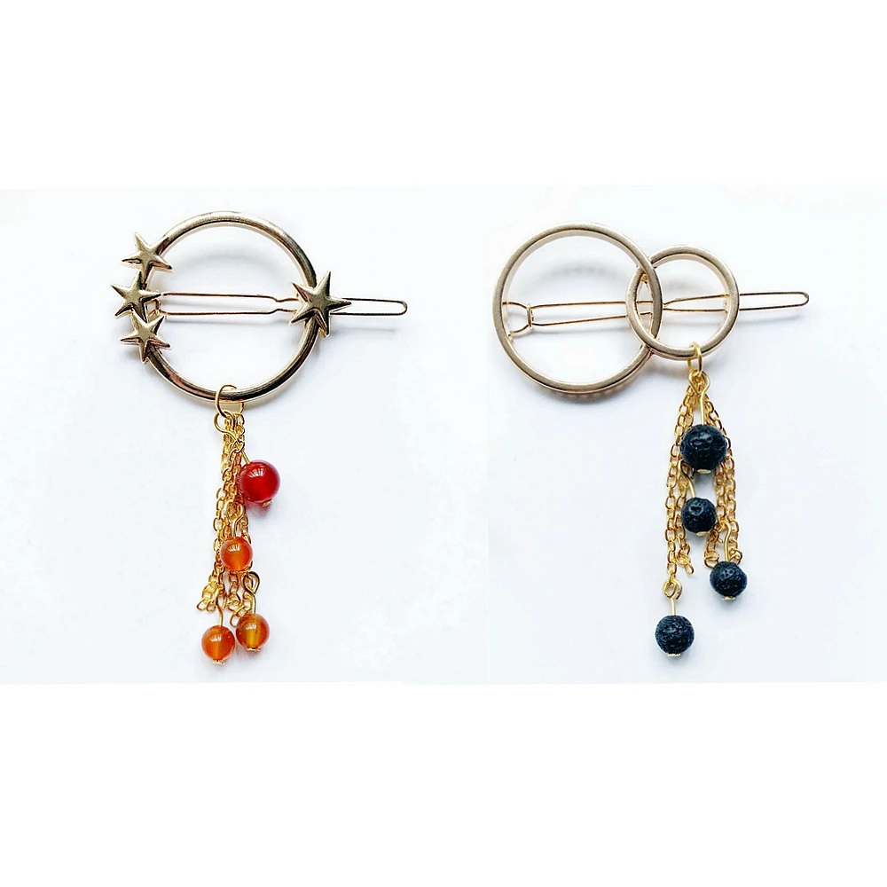 

Metal Hair Clip Stone Jewelry Hair Accessories Chinese Chains Tassel Crystal Healing Beads Stones Hair Jewelry Accessories Women