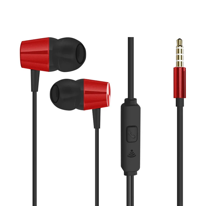 

3.5mm Wired Headphones Stereo Metal Bass Headset Bring Wheat Line Mobile Phone Pleasant To The Ear Type Earphone sh*