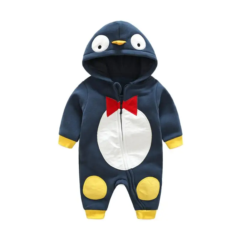 Осенне-зимние стильные комбинезоны с изображением пингвина и тигра хлопковая