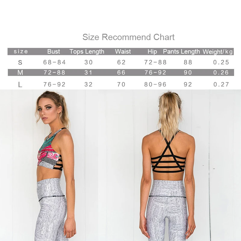 USKINCARE Womens Print Yoga Fitness Sports Sets Gym Workout Sportswear 2Pcs/Set Tracksuit Bra+Long Pants Leggings Suit Clothes | Спорт и