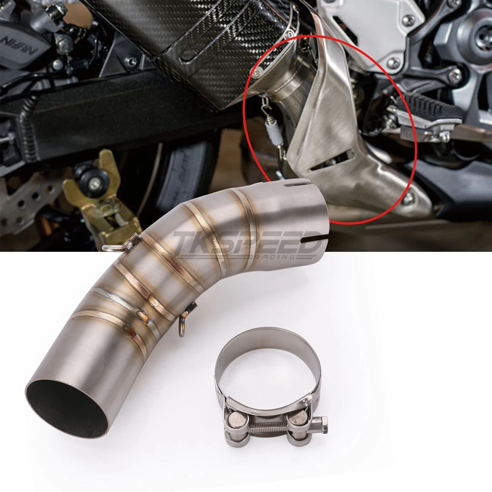 

Motorcycle Middle Pipe Exhaust Link Pipe Slip On Section For Kawasaki Z900 2017 2018 Without Exhaust Muffler Exhaust System