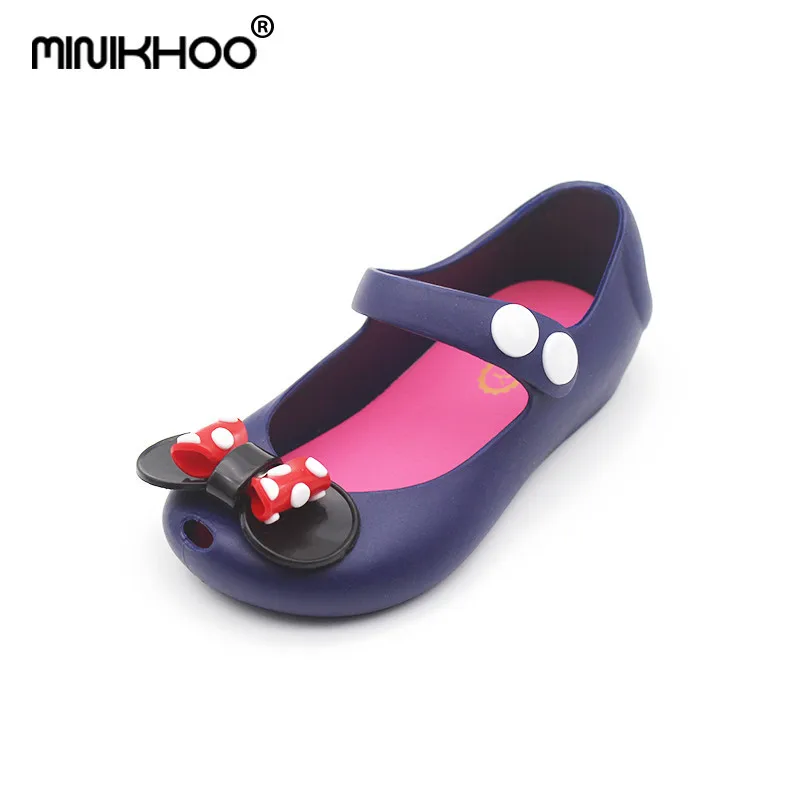 Mini Melissa/Новинка года; желеобразная обувь для принцессы сандалии с Микки-бабочкой; прозрачные сандалии для девочек; Детские прозрачные сандалии; обувь Mini melissa - Цвет: Blue