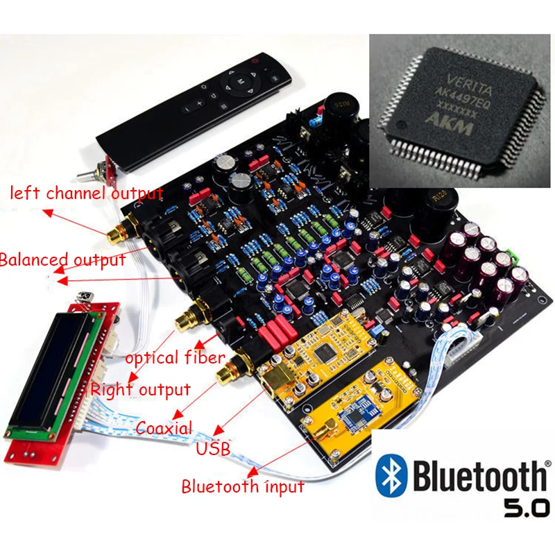CSR8675 Bluetooth 5,0 AK4497EQ* 2 AK4118 ЦАП Декодер поддержка APTX-HD DSD коаксиальный волокно USB Bluetooth вход