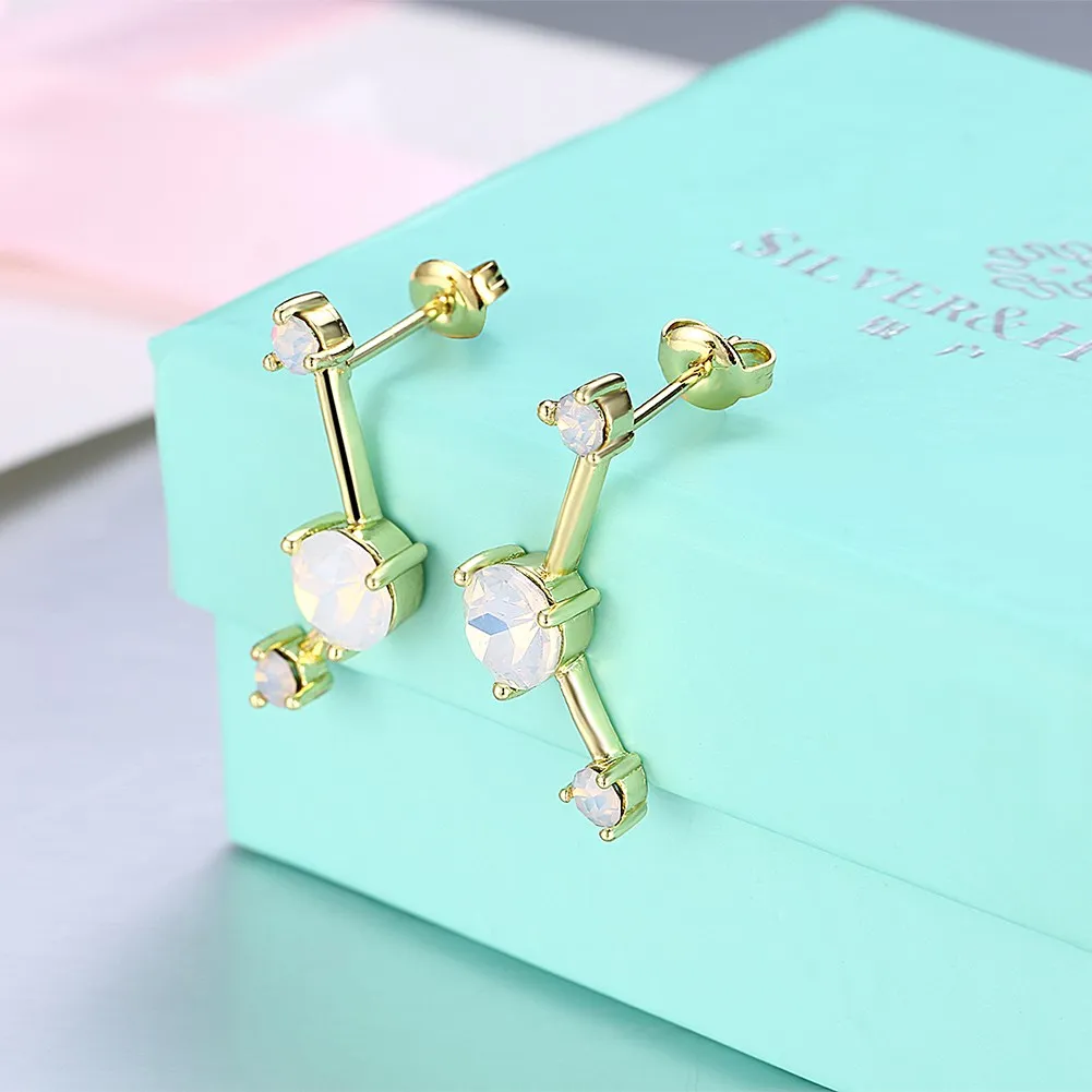 Серьги гвоздики для ушей oorbellen kolczyki stone damskie cadeau maitresse золотистый цвет турецкий