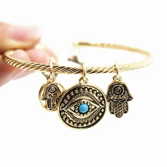

Sell like hot cakes exaggerated bracelet Fatima small pendant with blue eyes Eye bracelets bracelets