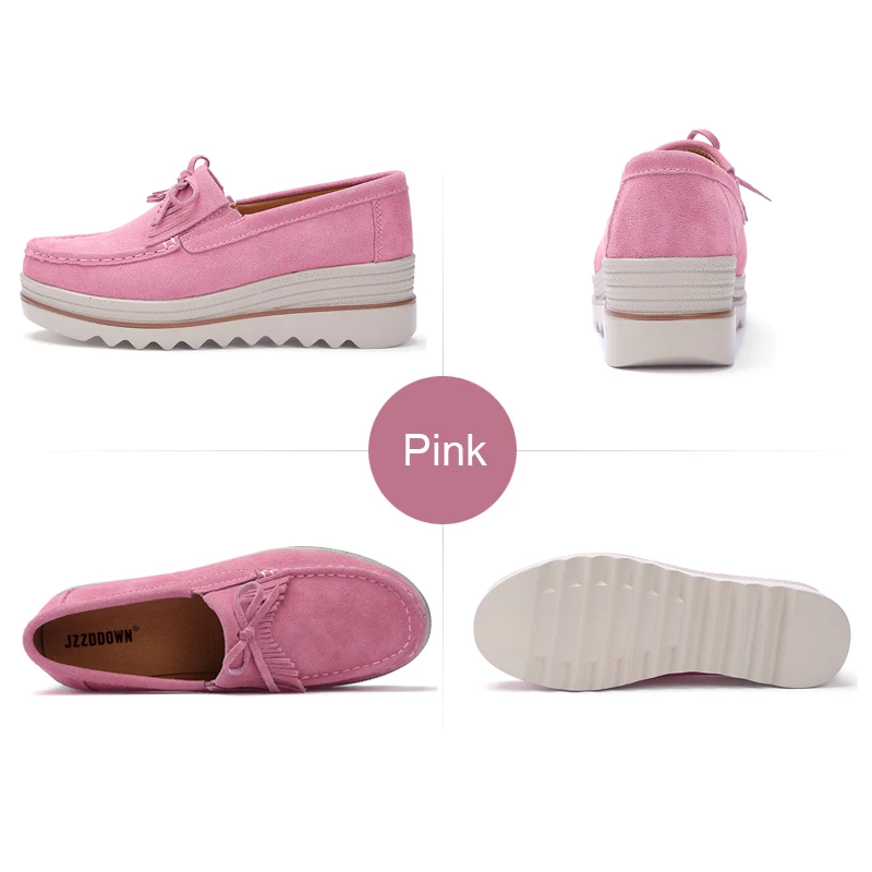 JZZDDOWN Heel High 6cm shoes woman platform Creeper Women genuine leather 7Colors women sneakers female | Обувь