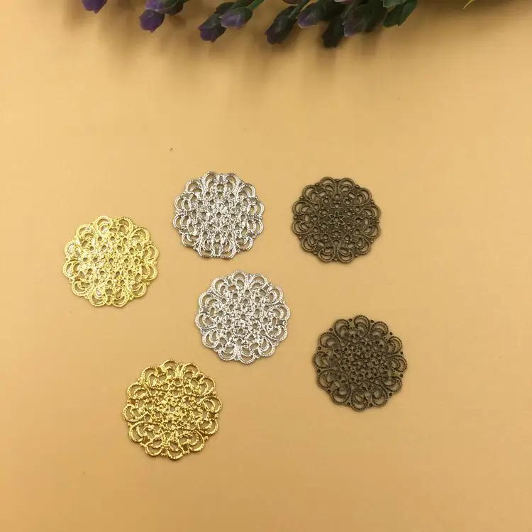 20 шт. 15 мм полый цветок подвеска ювелирные аксессуары золотые очаровательные