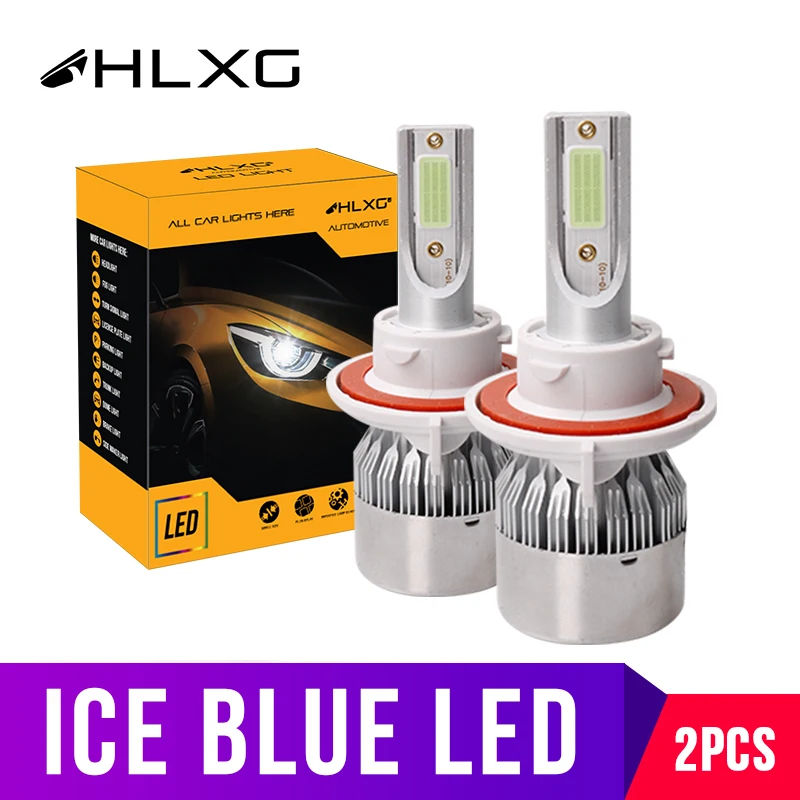 Hlxg лед голубой цвет H7 светодиодный H11 H8 H13 9007 9004 HB1 HB5 HB4 9005 HB3 автомобилей головной