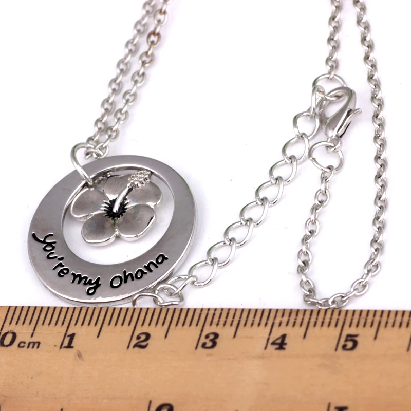 N215 you are my ohana Модные женские ювелирные изделия покрытые серебряными буквами