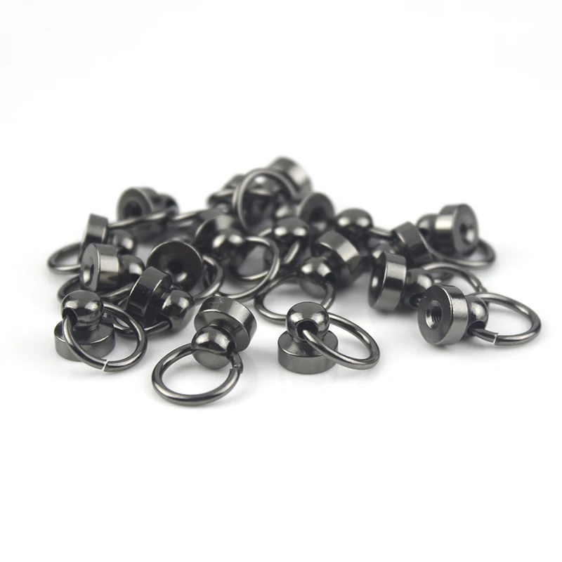 Gunmetal 10 шт. металлический шариковый столб с уплотнительным кольцом, штифты, заклепки для ногтей с круглой головкой, пятна, шипы, кожаный чехол для телефона, аксессуары для декора - Цвет: Gunmetal