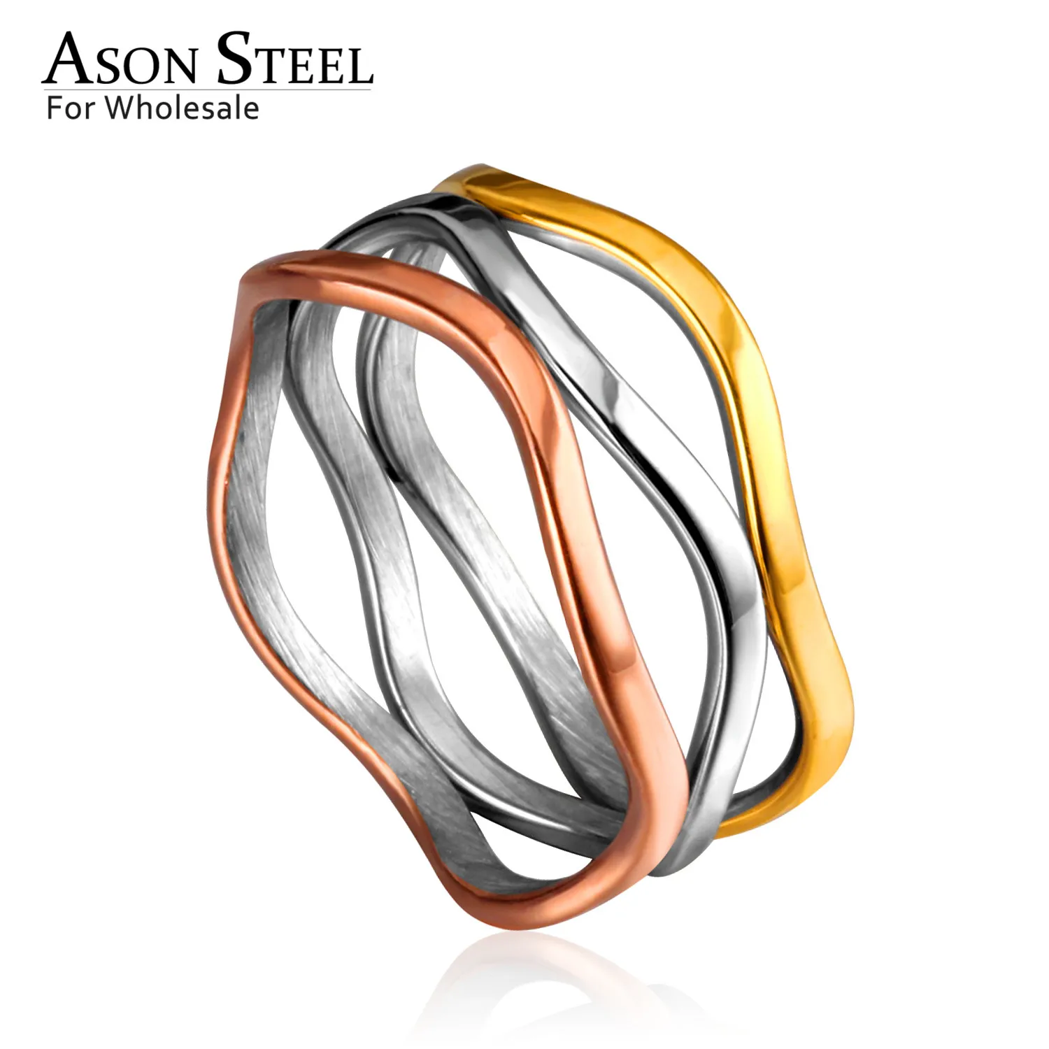 Кольца на палец из нержавеющей стали ASONSTEEL обручальные кольца 316L разных цветов