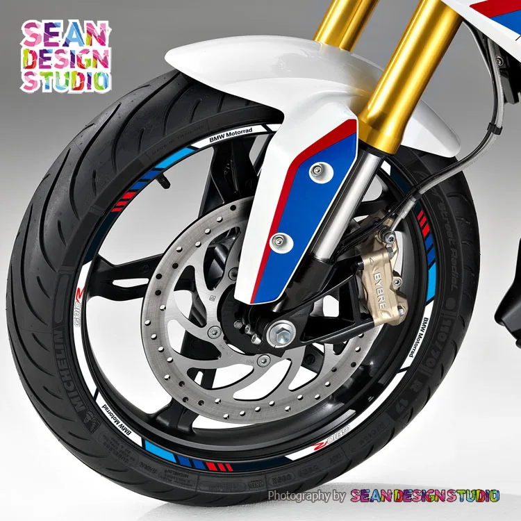 

1 Set For BMW Motorrad G310R G310GS Motorcycle Wheel Stickers Decals Reflective Waterproof Rim MotorBike Suitable