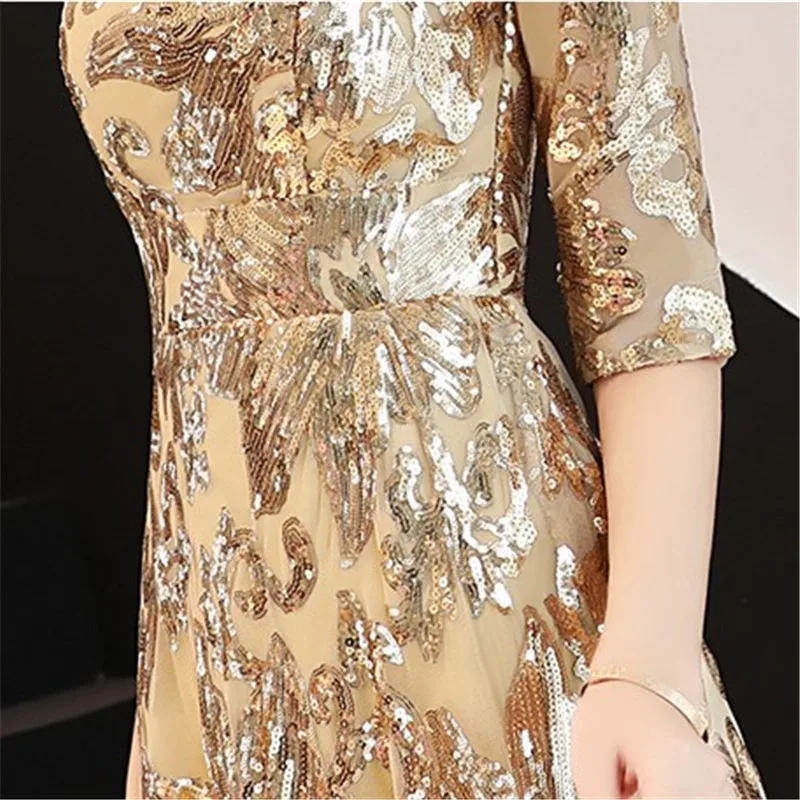 Sequined Party Gown Formal Long Evening dresses vestido de festa longo robe soiree vestidos novia abendkleider SA007 | Свадьбы и