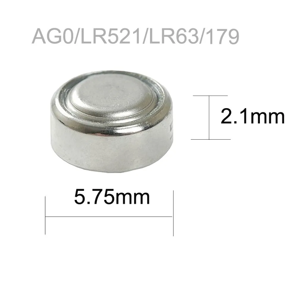 50 шт. 1 5 V Монета Батарея AG0 SR63 SG0 379A LR521 SR521 SR521SW 521 C30S аккумулятора кнопочного типа