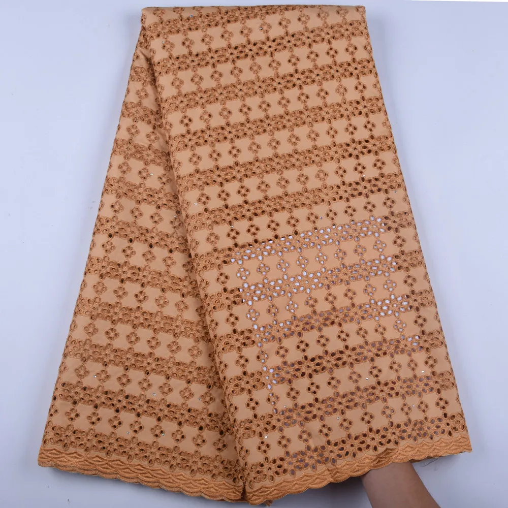

Nigerian Lace Fabric Fashion African Cotton Swiss Voile Lace In Switzerland Dry Fabric With Stones For Wedding Dress A1599