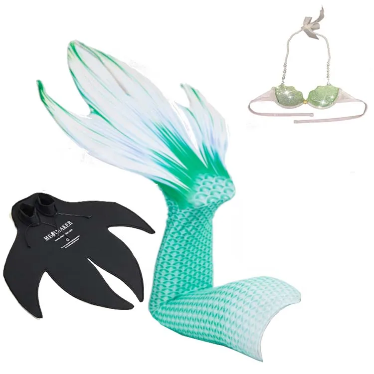 Купальник для девочек с хвостом Русалочки комплект плавания моноластами детей 3