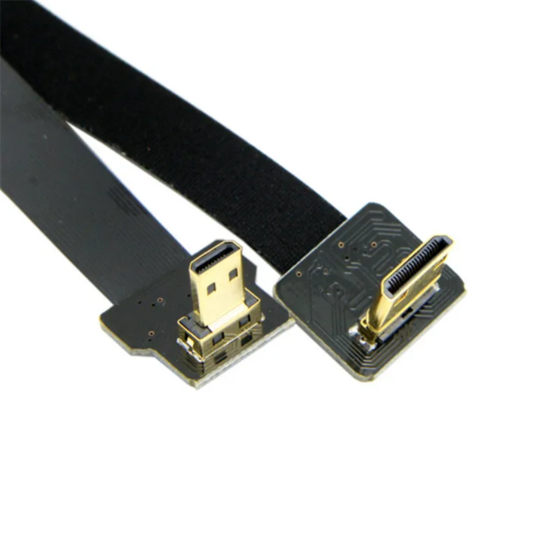 Плоский кабель 90 градусов вниз под углом FPV Micro HDMI совместимый штекер к Mini FPC для