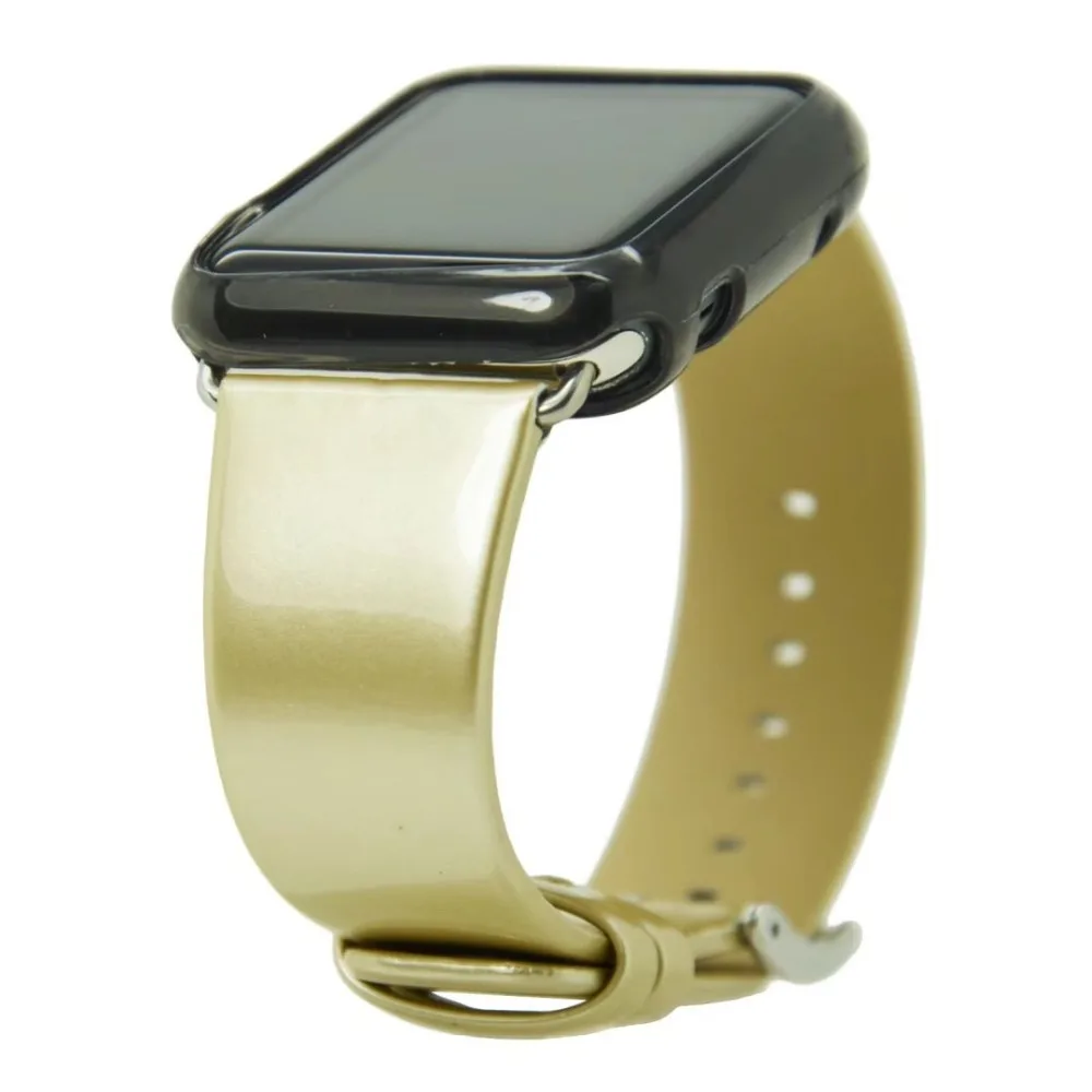 Лаковый кожаный ремешок для Apple Watch, кожаный ремешок 38 мм, 42 мм, 44 мм, браслет, кожаные ремешки для iWatch 4, 3, 2, 1, ремешки, Wathband