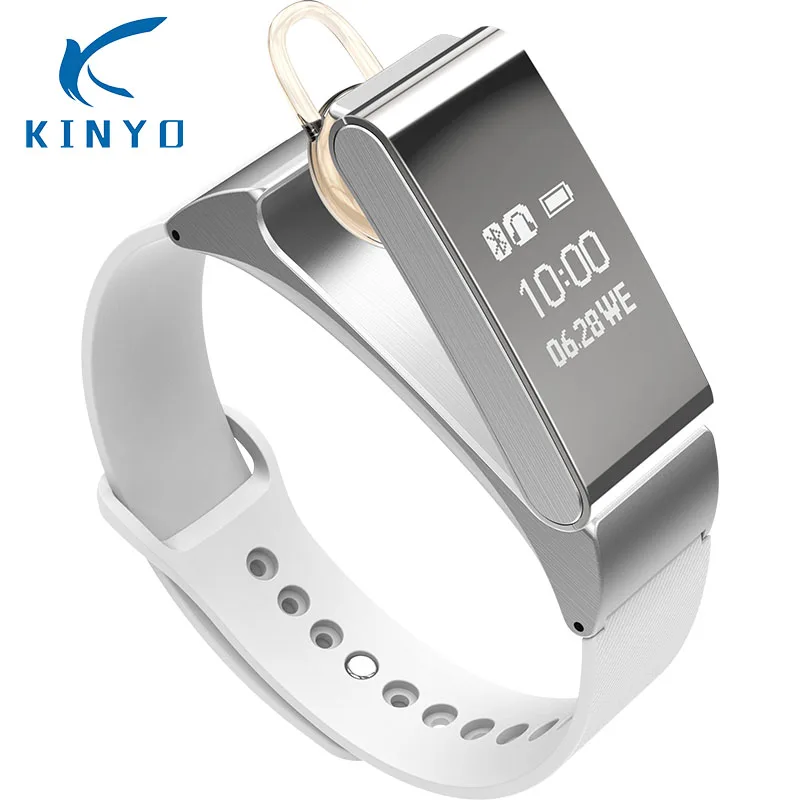 Смарт-часы Kinyo беспроводные Bluetooth-наушники с Шагомером фитнес-браслет PK mi band 2019 |