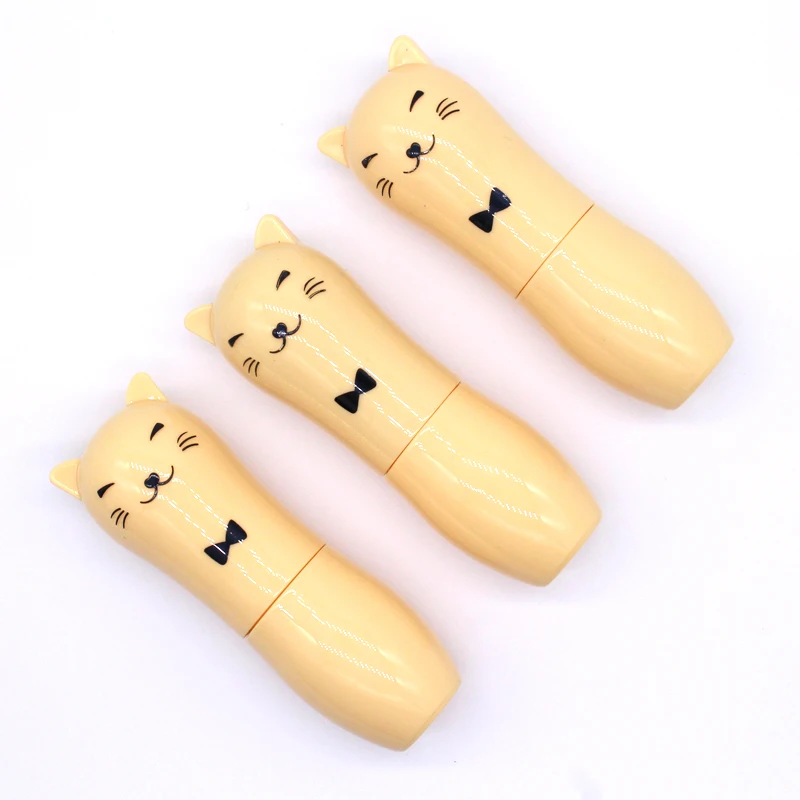 Пустой милый кот мультфильм бальзам для губ Уход за губами контейнеры дети