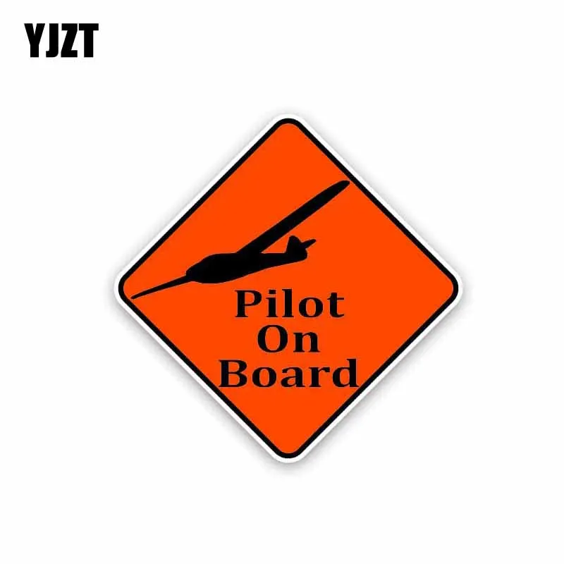 

YJZT 13.9CM*13.9CM Pilot On Board PVC Decal Funny Car Sticker 12-40237