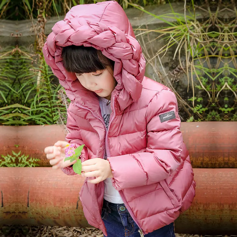 От 2 до 8 лет зимняя куртка для девочек Пальто будущих мам с капюшоном на утином