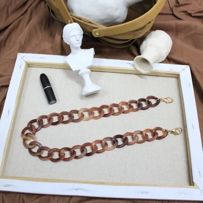 coffee C 65cm 65 см акриловые ручки плечевые ремни для сумки женские Ретро съемные смолы цепи короткие Shouder сумка ремни сумка аксессуары - Цвет: coffee C 65cm