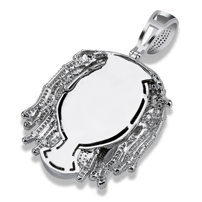 Большой широкий AAA CZ камни проложили Bling Iced Out известный характер белого золота хип хоп рэппер lil насос кулон ожерелье для мужчин ювелирные изделия