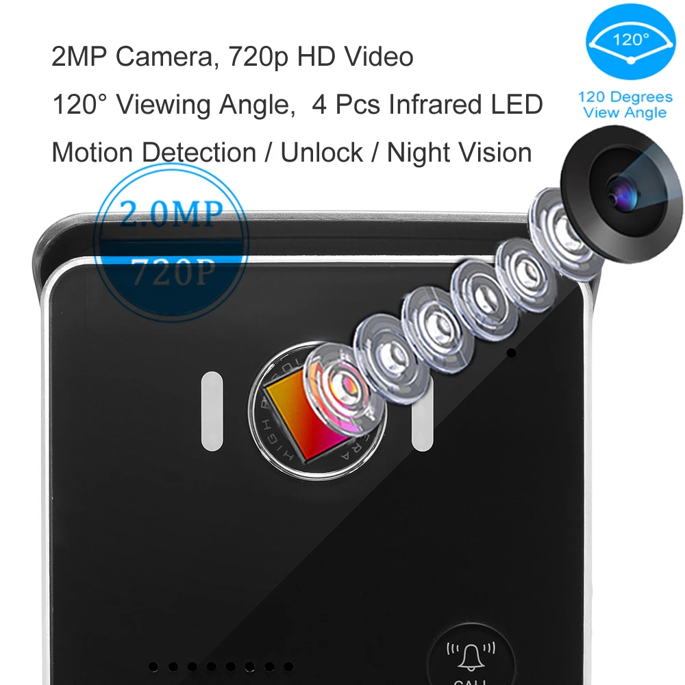 CUSAM видеодомофон WIFI домофон HD 720P камера видео дверной звонок с камерой - Фото №1