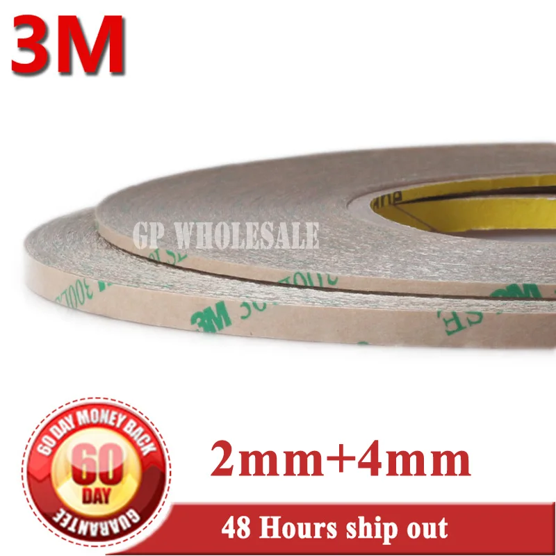 

2x Mixed 2mm/4mm 3M 9495LE 300LSE Double Sided Clear Sticky Tape 55M/roll for Phone LCD Frame Jointing Lens Bond