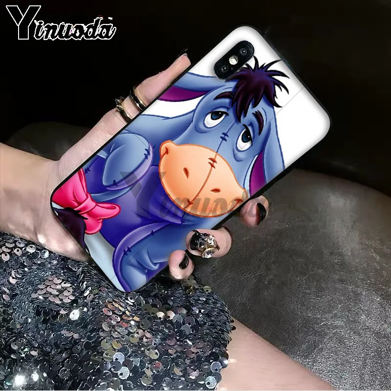 11pro MAX милый мультяшный ребенок Eeyore Ослик черный мягкий чехол для телефона Apple iPhone