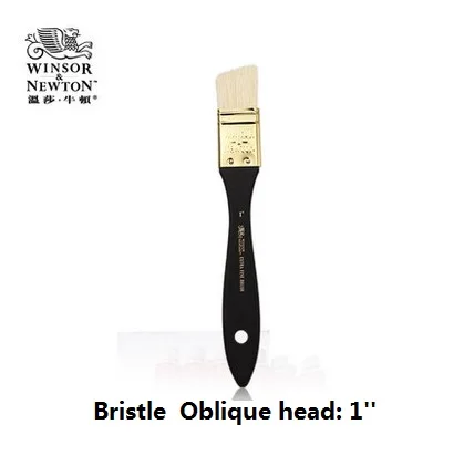 Oblique head 1 WINSOR& NEWTON щетина дополнительные картины маслом и кисти для акриловых красок художник специальная Кисть Деревянная ручка - Цвет: Oblique head 1