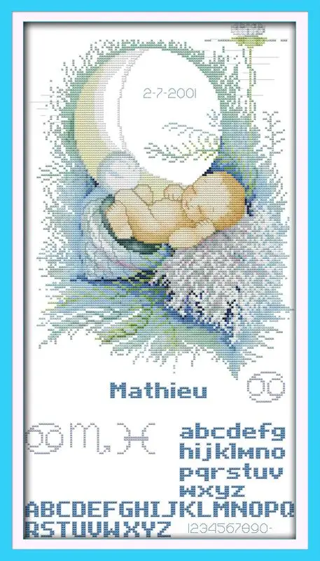 Бесплатная DMC наборы крестиков для вышивки patten 14CT 11CT Baby moon-Sleeping рукоделие Хобби DIY