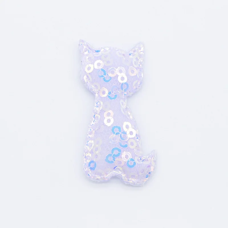 Purple 12 шт. 32*42 мм блестки Kawaii Cat аппликации мягкие для DIY детские заколки для волос лента Декор Аксессуары игрушки одежда патчи H37 - Цвет: Purple