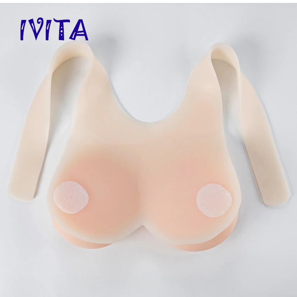 IVITA 2400 г белые реалистичные силиконовые формы груди поддельные для трансвеститов