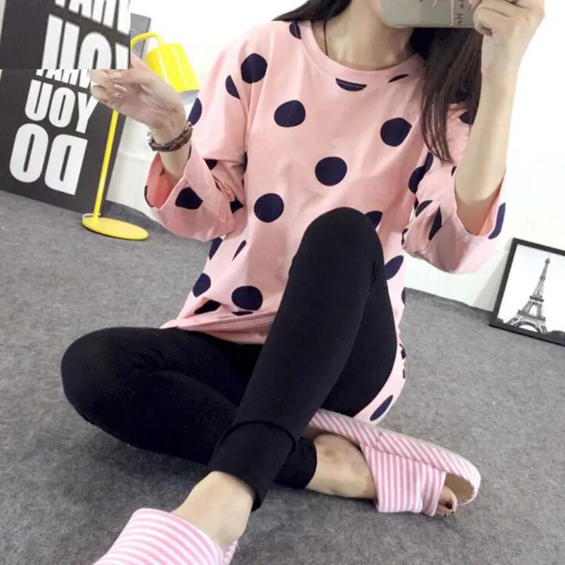 Новый Модный женский пижамный комплект на осень и весну Женская милая одежда для