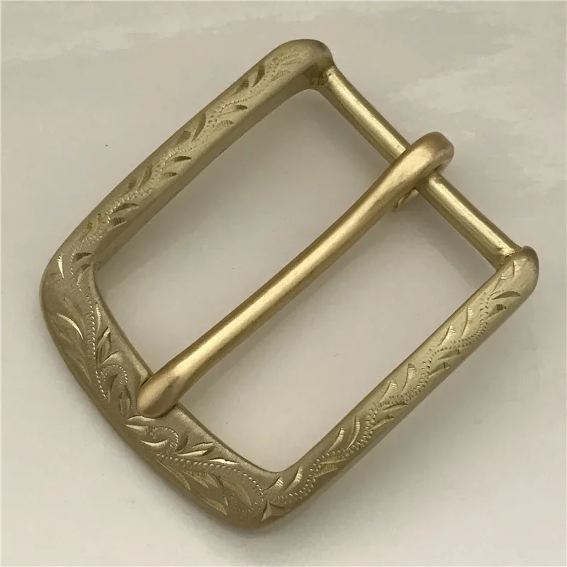 Ремень с пряжкой из твердой латуни резным узором 68 г металлический ковбойский