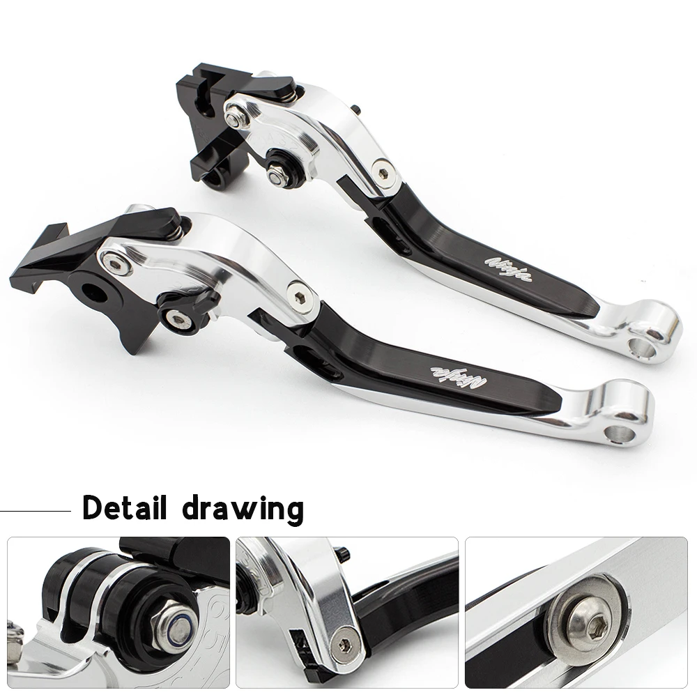 For Kawasaki NINJA 650R ER-6F 2017 - 2018 With Ninja Logo CNC Adjustable Motorcycle Foldable Extending Brake Clutch Levers FXCNC |